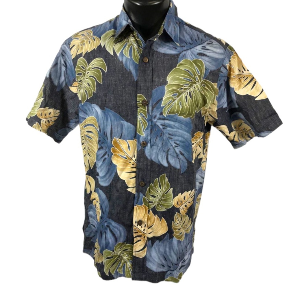Bishop St. Apparel Mens Hawaiian Aloha Shirt Short Sleeve Button Down Sz Small